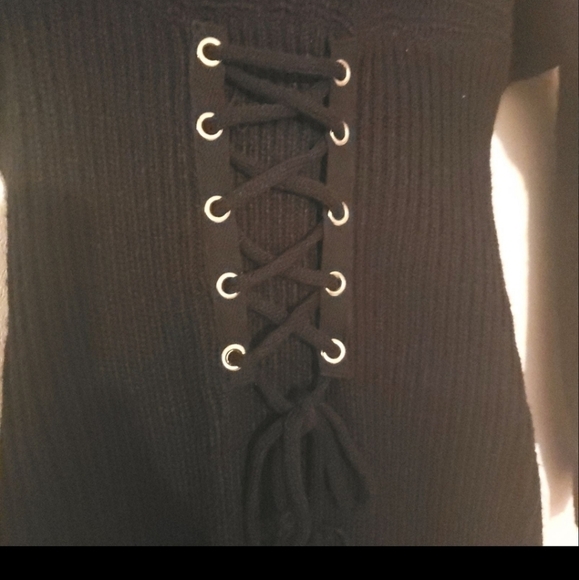 Say What Ribbed Bodycon Stretchy Sweater Dress With Hood Size S NWT - Picture 6 of 10